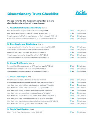 Discretionary Trust Checklist