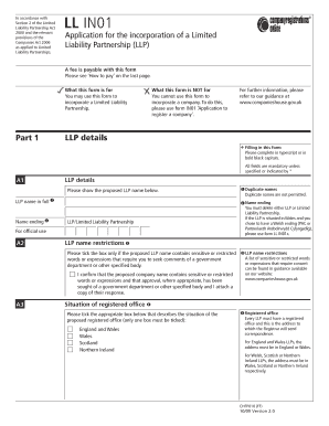 UK Limited Liability Partnership Incorporation Form