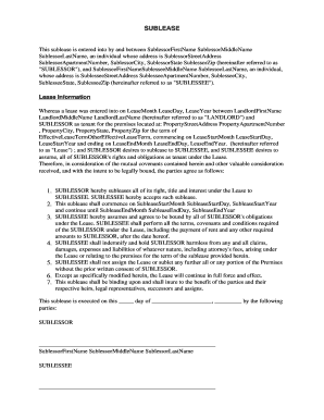 Sublease Agreement