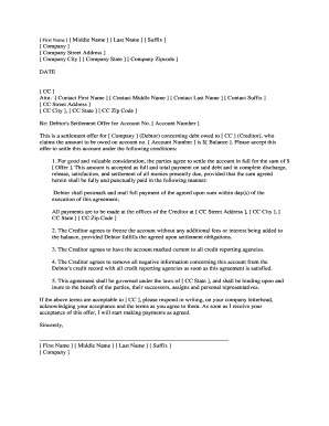 Debtor's Settlement Offer Letter
