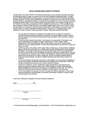 Margin Trading Disclosure Statement