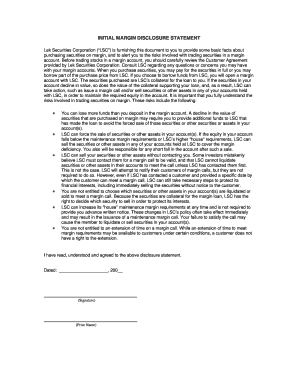 Initial Margin Disclosure Statement