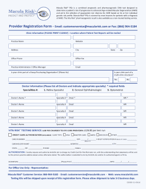 Macula Risk PGx Provider Registration Form