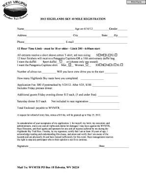 HIGHLANDS SKY 40 MILE REGISTRATION