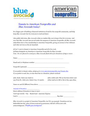 Blue Avocado Donation Form