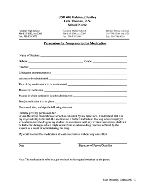 Permission for Nonprescription Medication