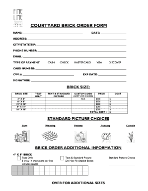 COURTYARD BRICK ORDER FORM - Fine Line Creative Arts Center - fineline