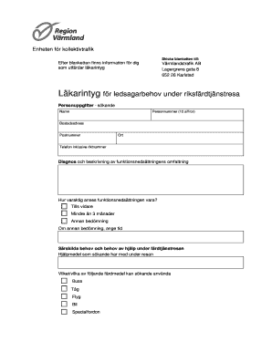 Swedish Medical Certificate for Companion Needs