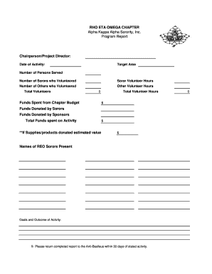 Alpha Kappa Alpha Sorority Program Report