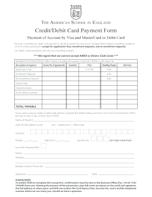 Credit/Debit Card Payment Form