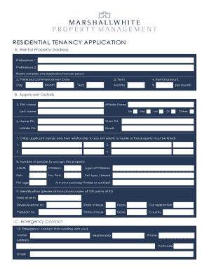 Residential Tenancy Application