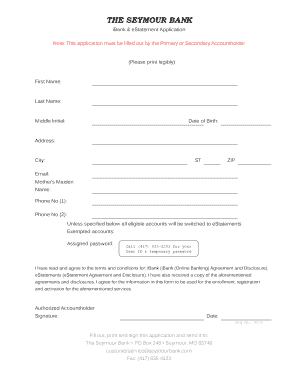 Seymour Bank iBank & eStatement Application