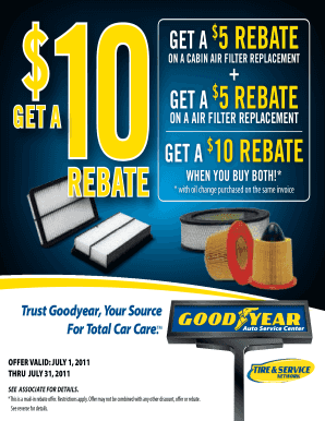 Goodyear Filter Rebate Form