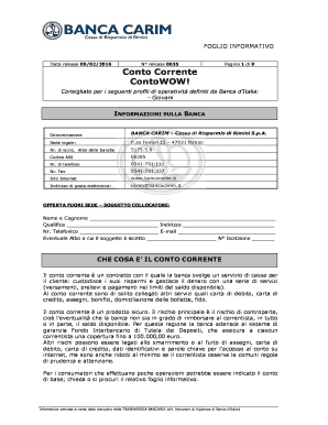 Foglio Informativo ContoWOW!