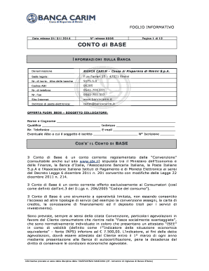 Foglio Informativo Conto di Base