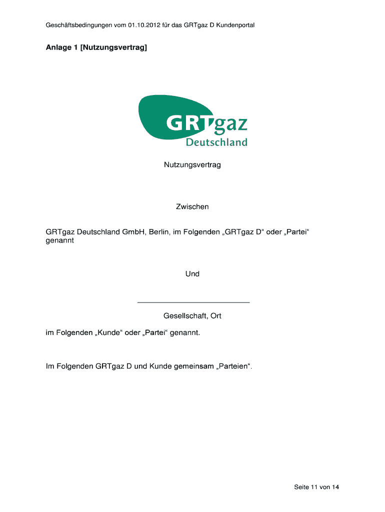 Ausfüllbar Online grtgaz-deutschland Geschftsbedingungen der GRTgaz ...