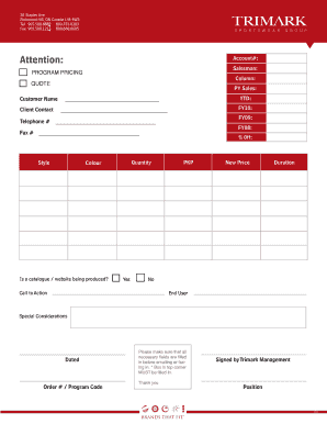 Staples Program Pricing Quote