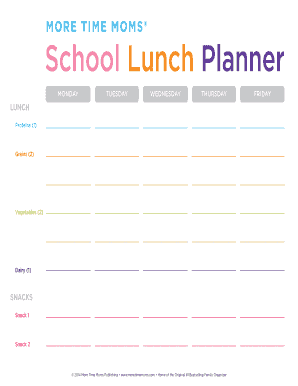 School Lunch Planner