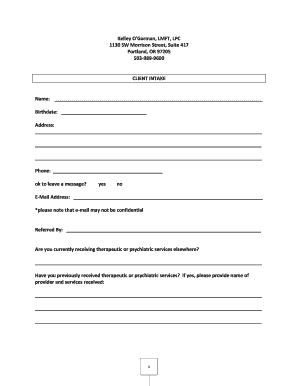 Client Intake Form