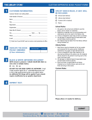 Library Book Pocket Form