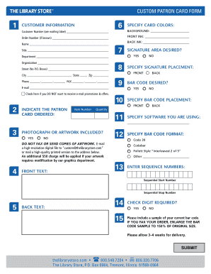 Custom Patron Card Form