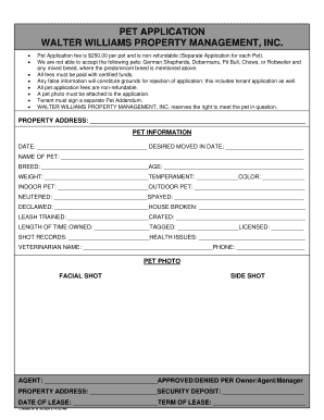 Pet Application Form