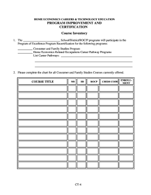 Program Improvement and Certification Form
