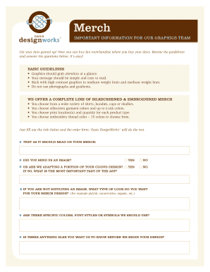 Merchandise Design Order Form