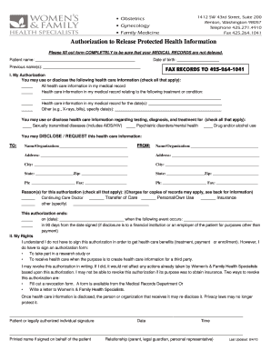 Authorization to Release Protected Health Information