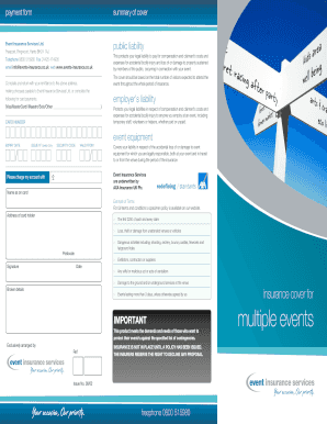Event Insurance Proposal Form