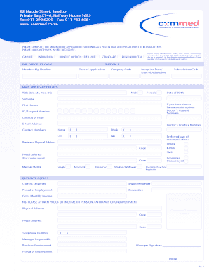 Commed Membership Application Form