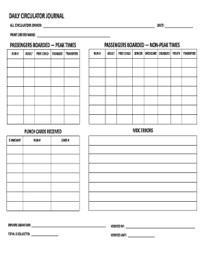Daily Circulator Journal