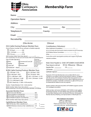 Ohio Cattlemen's Association Membership Form