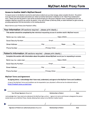 MyChart Adult Proxy Form