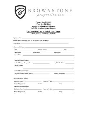 Guarantor Application for Lease