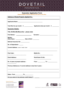 Guarantor Application Form