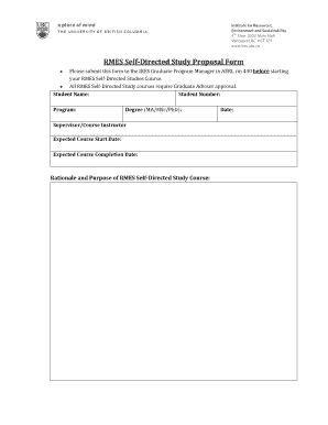 Research proposal template - RMES Self-Directed Study Proposal Form - IRES UBC - ires3 sites olt ubc