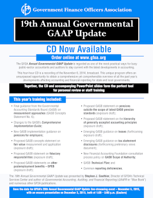 19th Annual Governmental GAAP Update CD Order Form