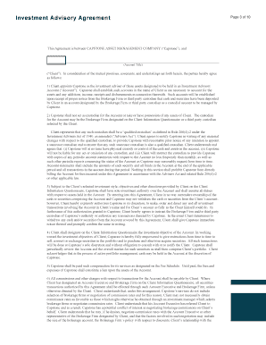 Investment Advisory Agreement