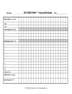 Get Hired Now Tracking Worksheet
