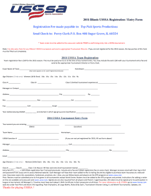 2015 Illinois USSSA Registration Form