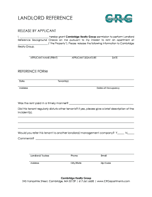 Landlord Reference Release Form
