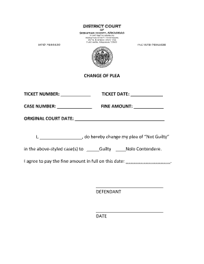 Change of Plea Form