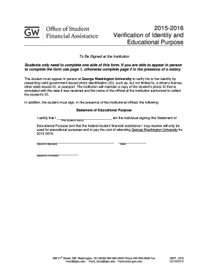 Verification of Identity and Educational Purpose