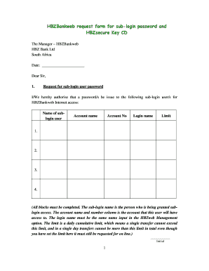HBZBankweb Sub-Login Password Request Form