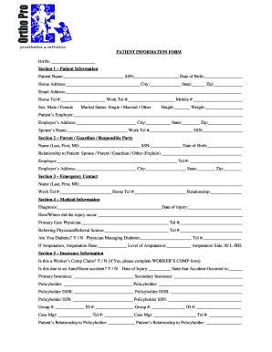 Patient Information Form