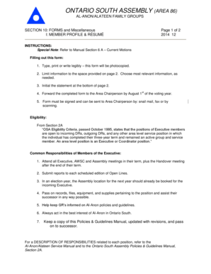 I MEMBER PROFILE & RSUM