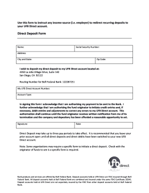 Direct Deposit Authorization Form