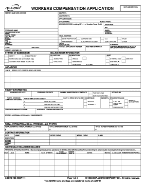 Workers Compensation Application Form