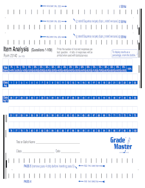 Form 23140 Item Analysis Template